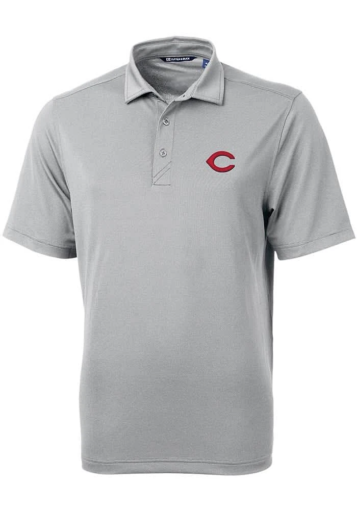 Cutter and Buck Cincinnati Reds Mens Grey Virtue Style Short Sleeve Polo