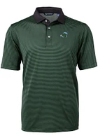 Cutter and Buck Tulane Green Wave Mens Virtue Eco Pique Micro Stripe Short Sleeve Polo