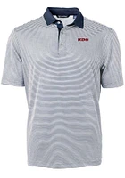 Cutter and Buck UConn Huskies Mens Navy Blue Wordmark Virtue Eco Pique Micro Stripe Short Sleeve P..