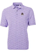 Cutter and Buck East Carolina Pirates Mens Purple Virtue Eco Pique Botanical Short Sleeve Polo