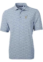 Cutter and Buck Navy Midshipmen Mens Blue Virtue Eco Pique Botanical Short Sleeve Polo