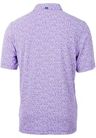 Mens Northwestern Wildcats Purple Cutter and Buck Virtue Eco Pique Botanical Short Sleeve Polo S..