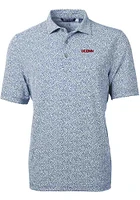 Cutter and Buck UConn Huskies Mens Navy Blue Wordmark Virtue Eco Pique Botanical Short Sleeve Polo