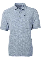 Cutter and Buck Villanova Wildcats Mens Navy Blue Virtue Eco Pique Botanical Short Sleeve Polo