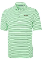 Cutter and Buck Florida A&M Rattlers Mens Kelly Green Virtue Eco Pique Stripe Short Sleeve Polo