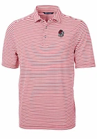 Cutter and Buck Georgia Bulldogs Mens Cardinal Virtue Eco Pique Stripe Short Sleeve Polo