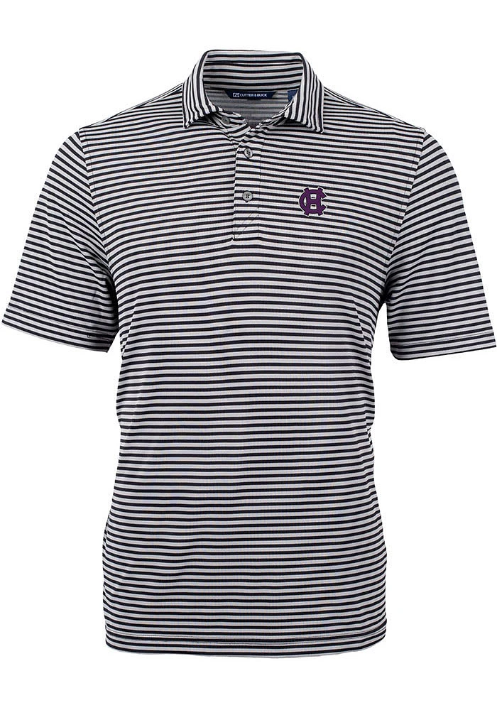 Cutter and Buck Holy Cross Crusaders Mens Virtue Eco Pique Stripe Short Sleeve Polo
