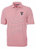 Cutter and Buck Howard Bison Mens Cardinal Virtue Eco Pique Stripe Short Sleeve Polo