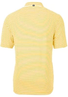 Cutter and Buck Iowa State Cyclones Mens Gold Virtue Eco Pique Stripe Short Sleeve Polo