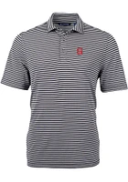 Cutter and Buck NC State Wolfpack Mens Virtue Eco Pique Stripe Short Sleeve Polo