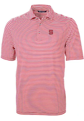 Cutter and Buck NC State Wolfpack Mens Virtue Eco Pique Stripe Short Sleeve Polo