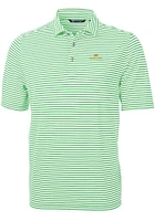 Cutter and Buck Notre Dame Fighting Irish Mens Kelly Green Virtue Eco Pique Stripe Short Sleeve Po..
