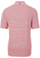 Cutter and Buck Ohio State Buckeyes Mens Cardinal Virtue Eco Pique Stripe Short Sleeve Polo