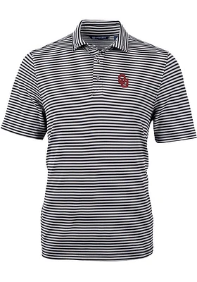 Cutter and Buck Oklahoma Sooners Mens Virtue Eco Pique Stripe Short Sleeve Polo