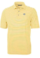 Cutter and Buck Southern University Jaguars Mens Gold Virtue Eco Pique Stripe Short Sleeve Polo