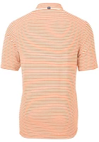 Cutter and Buck Tennessee Volunteers Mens Orange Virtue Eco Pique Stripe Short Sleeve Polo