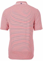 Cutter and Buck Washington State Cougars Mens Cardinal Virtue Eco Pique Stripe Short Sleeve Polo