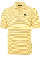Cutter and Buck Wichita State Shockers Mens Gold Virtue Eco Pique Stripe Short Sleeve Polo
