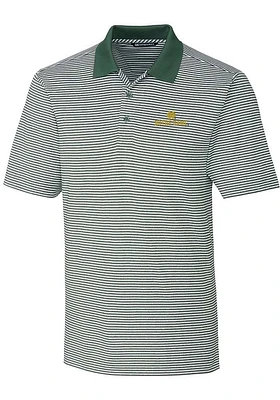 Cutter and Buck Notre Dame Fighting Irish Mens Green Forge Tonal Stripe Short Sleeve Polo