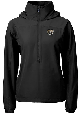 Cutter and Buck Oakland University Golden Grizzlies Womens Black Charter Eco Long Sleeve Pullove..