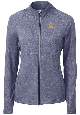 Cutter and Buck Cal Golden Bears Womens Navy Blue Adapt Eco Knit Light Weight Jacket