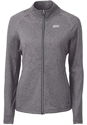 Cutter and Buck Eastern Kentucky Colonels Womens Black Adapt Eco Knit Light Weight Jacket