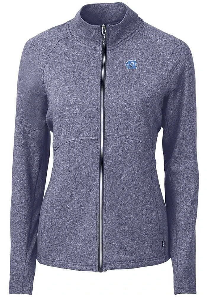 Cutter and Buck North Carolina Tar Heels Womens Navy Blue Adapt Eco Knit Light Weight Jacket
