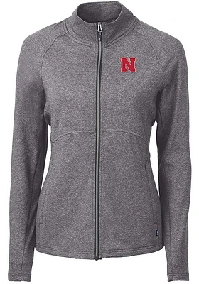 Womens Nebraska Cornhuskers Cutter and Buck Adapt Eco Knit Light Weight Jacket