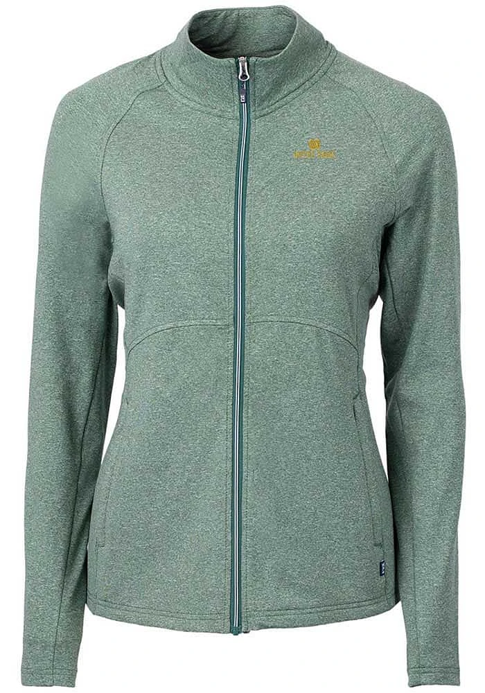 Cutter and Buck Notre Dame Fighting Irish Womens Green Adapt Eco Knit Light Weight Jacket
