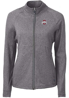 Womens Ohio State Buckeyes Cutter and Buck Adapt Eco Knit Light Weight Jacket