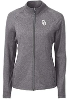 Cutter and Buck Oklahoma Sooners Womens Black Adapt Eco Knit Light Weight Jacket