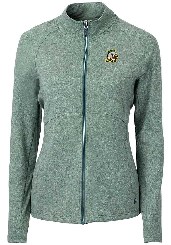 Womens Oregon Ducks Green Cutter and Buck Adapt Eco Knit Light Weight Jacket