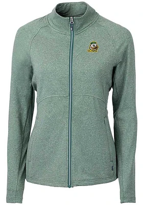 Womens Oregon Ducks Green Cutter and Buck Adapt Eco Knit Light Weight Jacket
