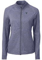 Cutter and Buck Villanova Wildcats Womens Navy Blue Adapt Eco Knit Light Weight Jacket