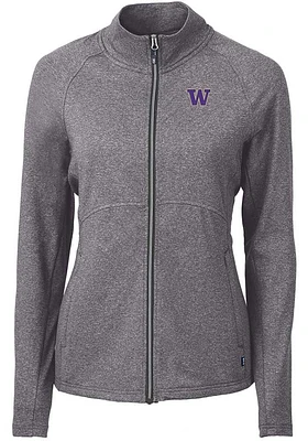 Womens Washington Huskies Cutter and Buck Adapt Eco Knit Light Weight Jacket