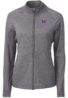 Womens Washington Huskies Cutter and Buck Adapt Eco Knit Light Weight Jacket