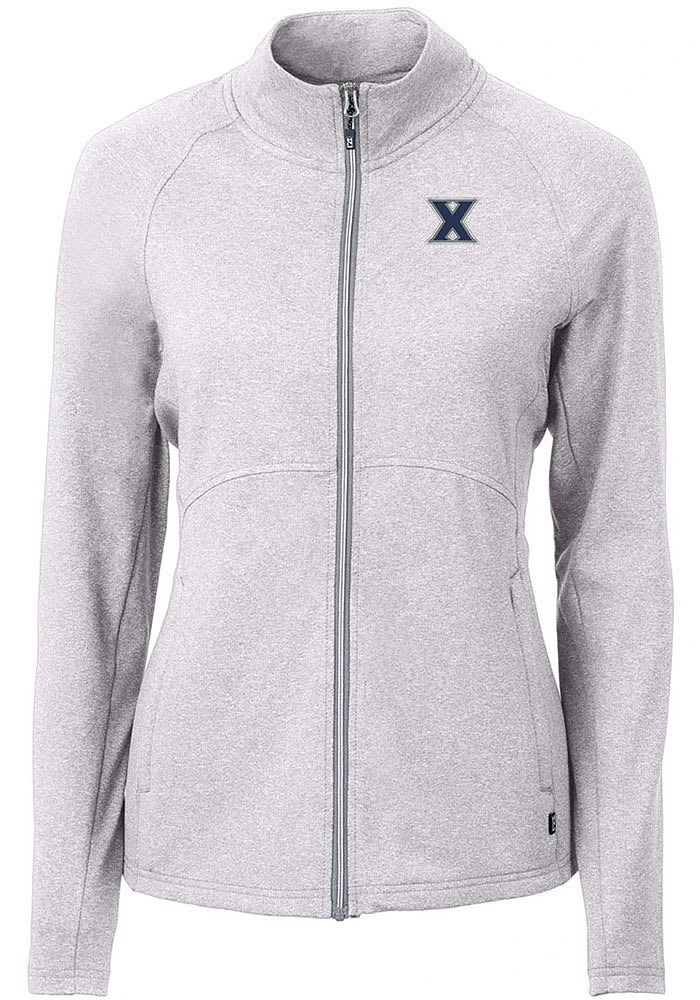 Cutter and Buck Xavier Musketeers Womens Grey Adapt Eco Knit Light Weight Jacket