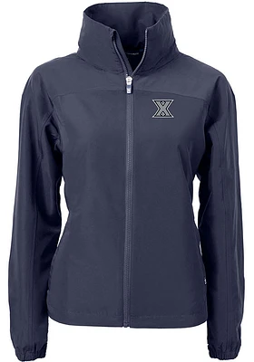 Cutter and Buck Xavier Musketeers Womens Navy Blue Charter Eco Light Weight Jacket