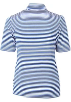 Cutter and Buck BYU Cougars Womens Blue Virtue Eco Pique Stripe Short Sleeve Polo Shirt