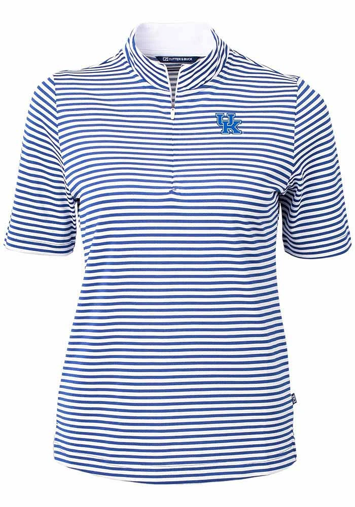 Cutter and Buck Kentucky Wildcats Womens Virtue Eco Pique Stripe Short Sleeve Polo Shirt