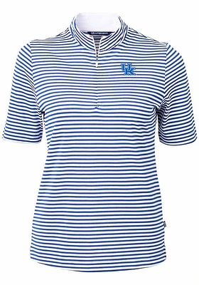 Cutter and Buck Kentucky Wildcats Womens Virtue Eco Pique Stripe Short Sleeve Polo Shirt