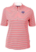 Cutter and Buck SMU Mustangs Womens Virtue Eco Pique Stripe Short Sleeve Polo Shirt