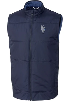 Cutter and Buck Kansas City Royals Big Tall Navy Blue Connect Stealth Mens Vest