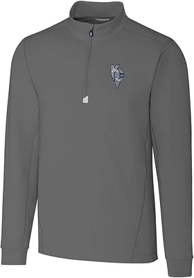 Cutter and Buck Kansas City Royals Mens Grey Connect Traverse Big Tall Qtr Zip
