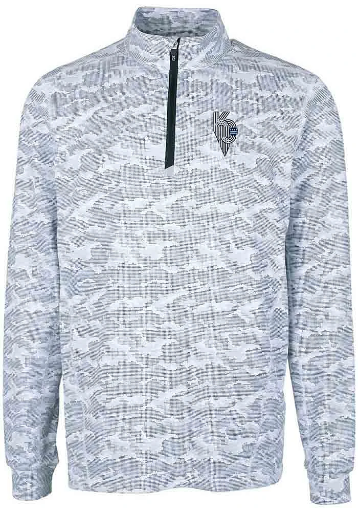 Cutter and Buck Kansas City Royals Mens Charcoal Connect Traverse Big Tall Qtr Zip