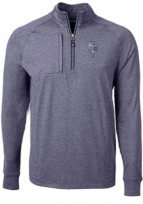 Cutter and Buck Kansas City Royals Mens Navy Blue Connect Adapt Eco Knit Big Tall Qtr Zip