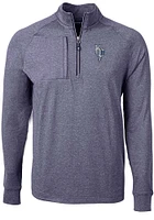 Cutter and Buck Kansas City Royals Mens Navy Blue Connect Adapt Eco Knit Big Tall Qtr Zip