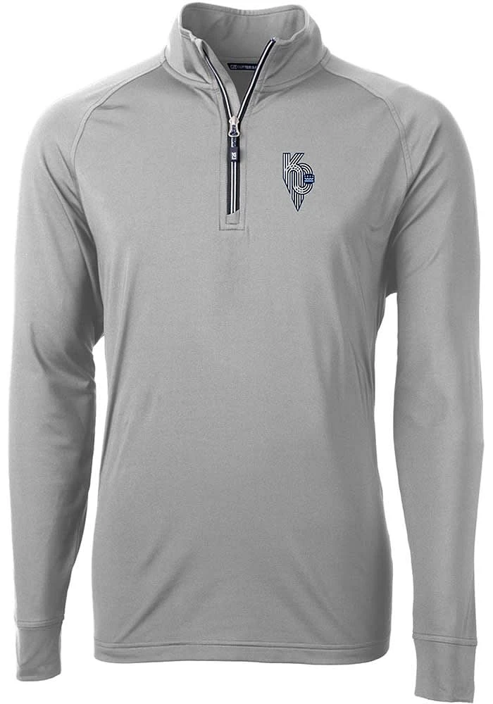 Cutter and Buck Kansas City Royals Mens Connect Adapt Eco Big Tall Qtr Zip