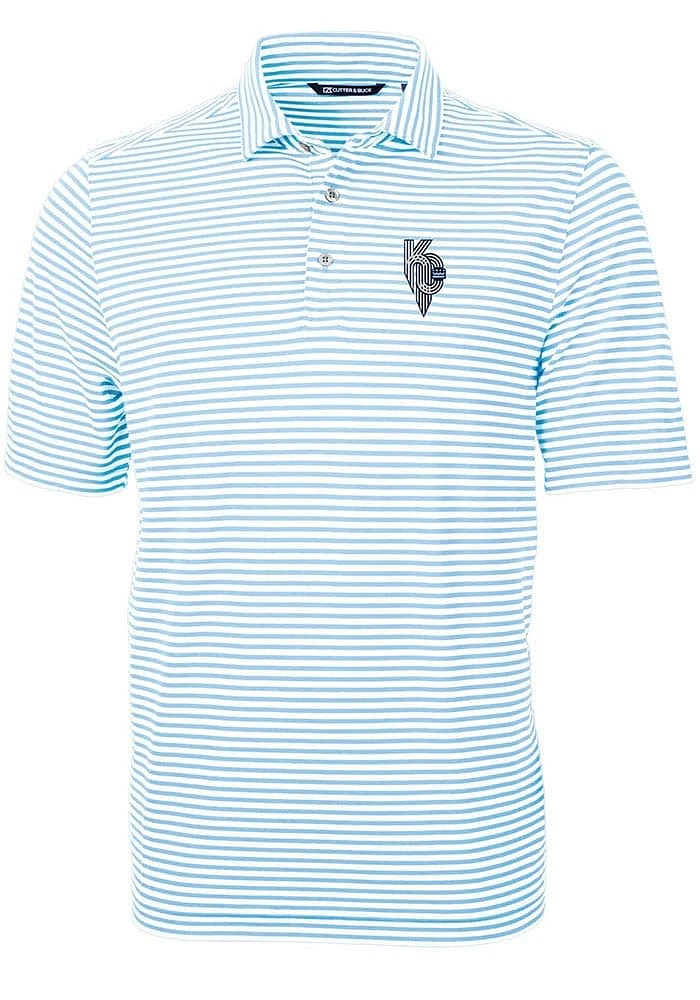 Cutter and Buck Kansas City Royals Light Blue Connect Virtue Eco Pique Big Tall Polo