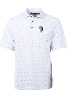 Cutter and Buck Kansas City Royals White Connect Virtue Eco Pique Tle Big Tall Polo